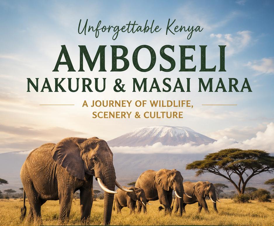 5 Days/4 nights  Kenya safari Lake Nakuru National Park-Maasai Mara National Reserve-Amboseli National Park  Budget safari
